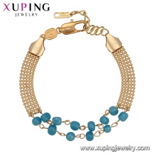 74021 Xuping tendencia bañado en oro pulsera de cuentas